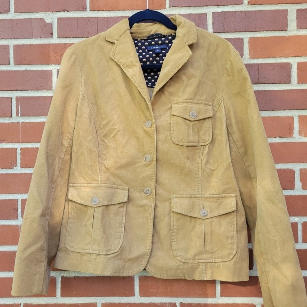 Womens Tan Corduroy Jacket by Lands End - Used - Size 12 - Picture 1 of 4